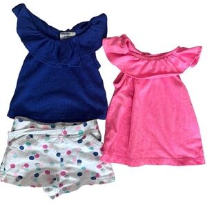 Carter's Baby Girl Outfit Lot shorts and tank tops summer clothes size 12 months